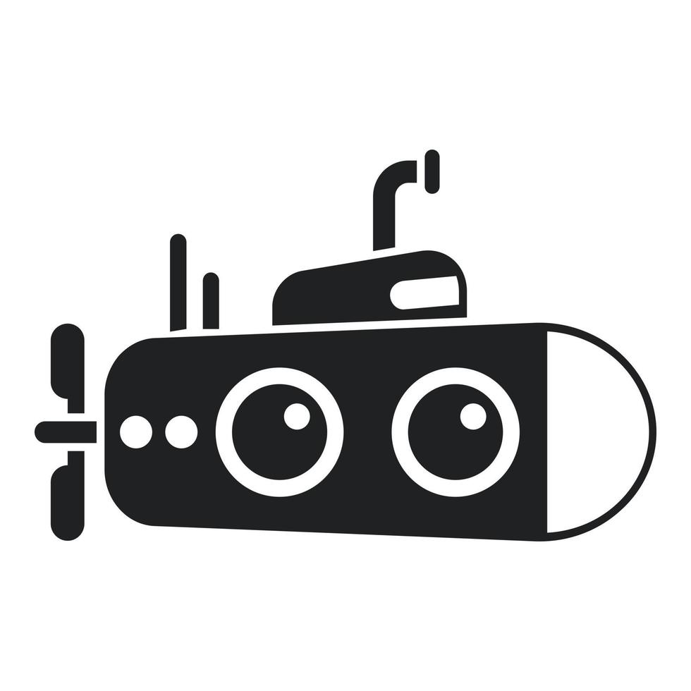 Funny submarine icon simple vector. Underwater ship vector