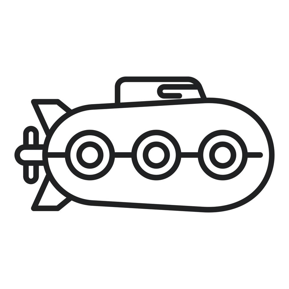 Old submarine icon outline vector. Sea ship vector