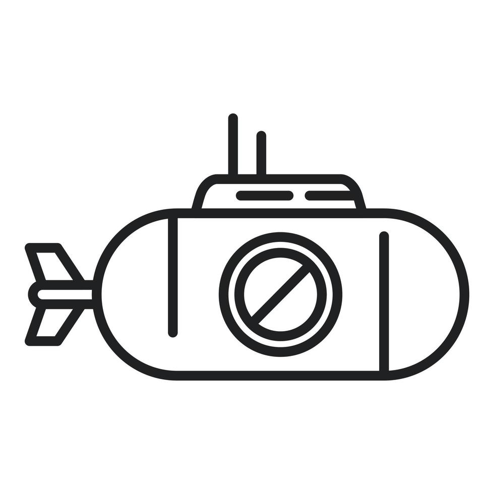 Sail submarine icon outline vector. Underwater ship vector