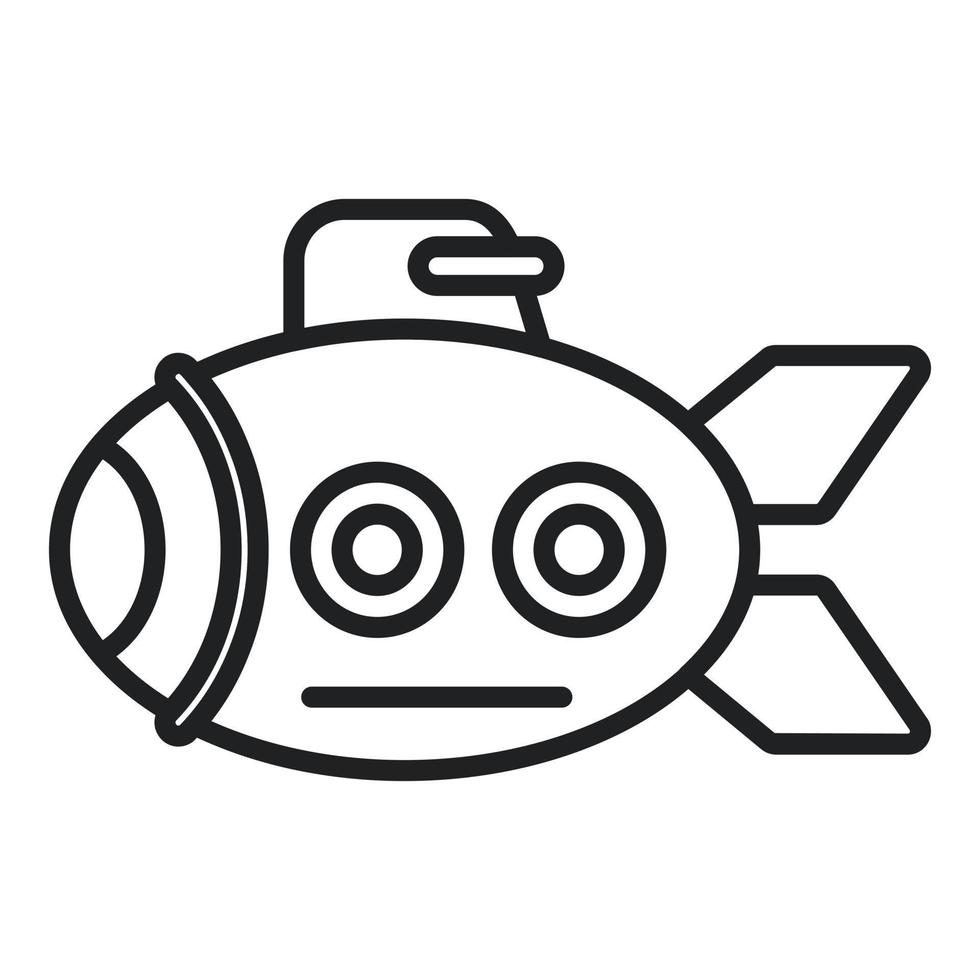 Funny submarine icon outline vector. Underwater ship vector