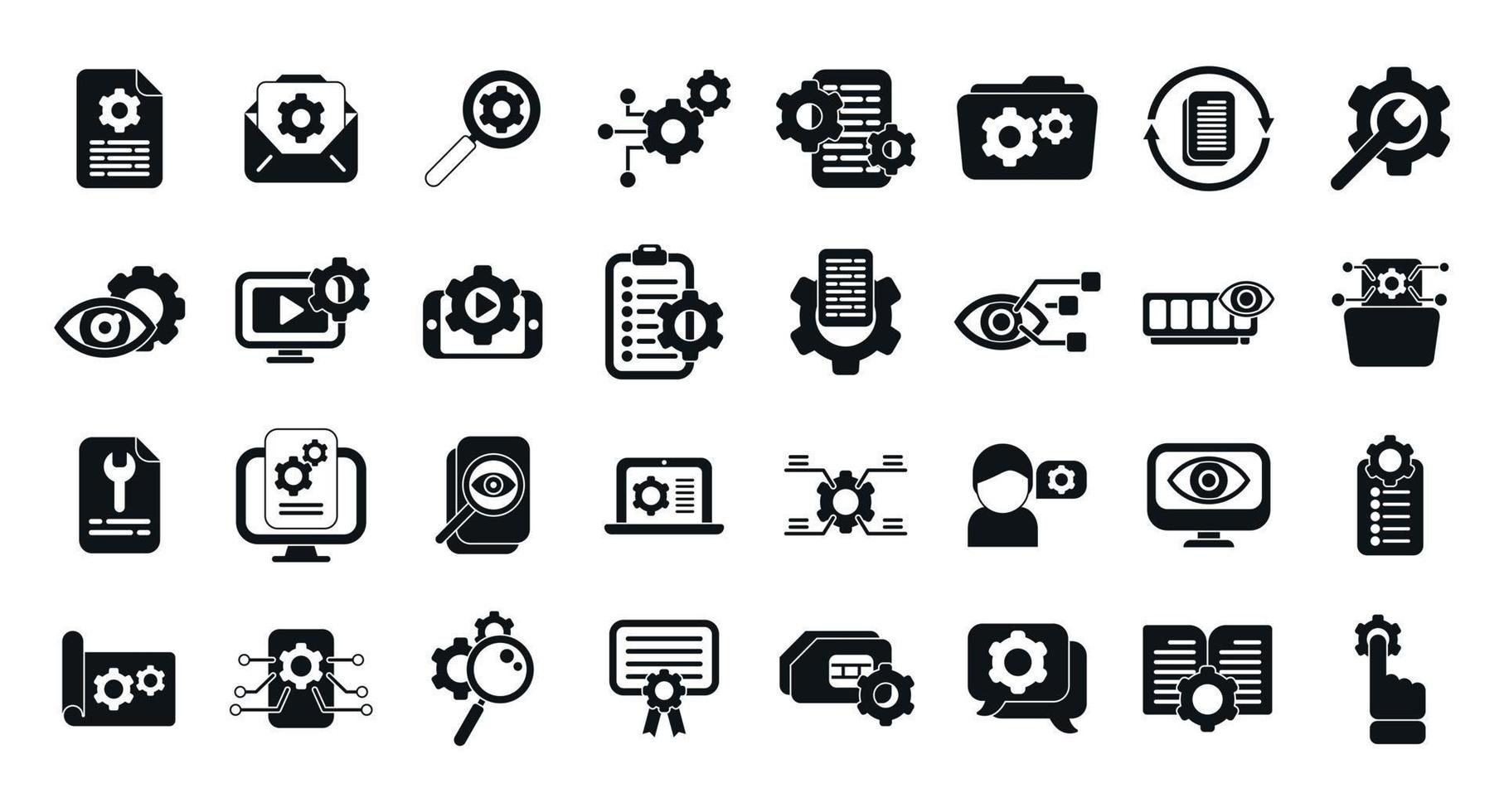 Technical overview icons set simple vector. Phone specification vector