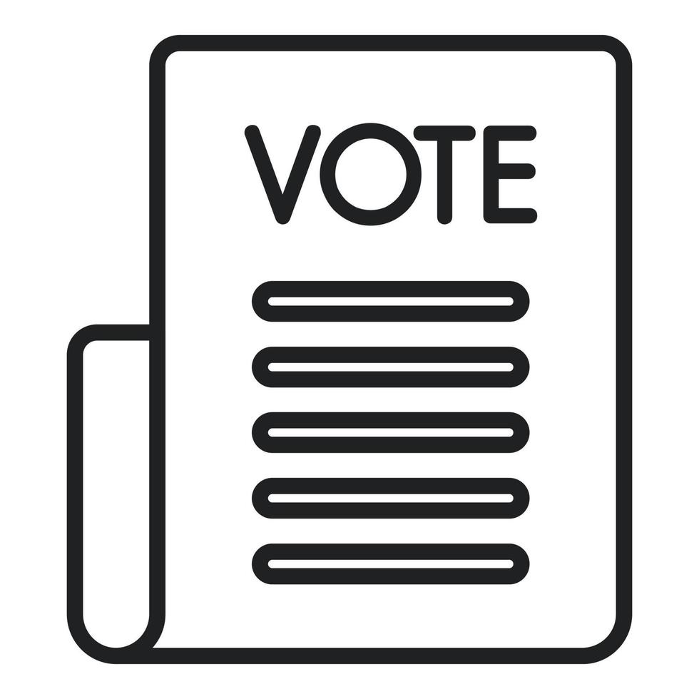 Vote paper icon outline vector. Democracy election vector