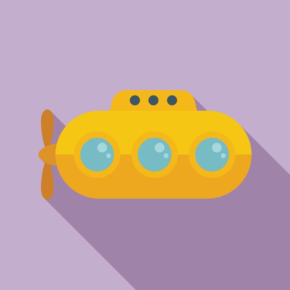 Submarine transport icon flat vector. Underwater ship vector