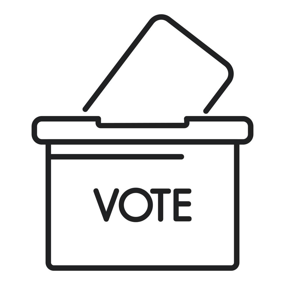 Ballot box icon outline vector. Social vote vector