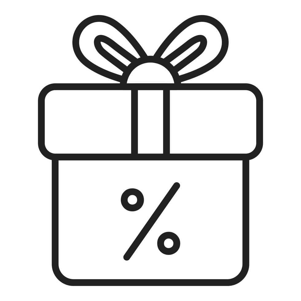 vector de contorno de icono de caja de regalo de venta. negocios digitales