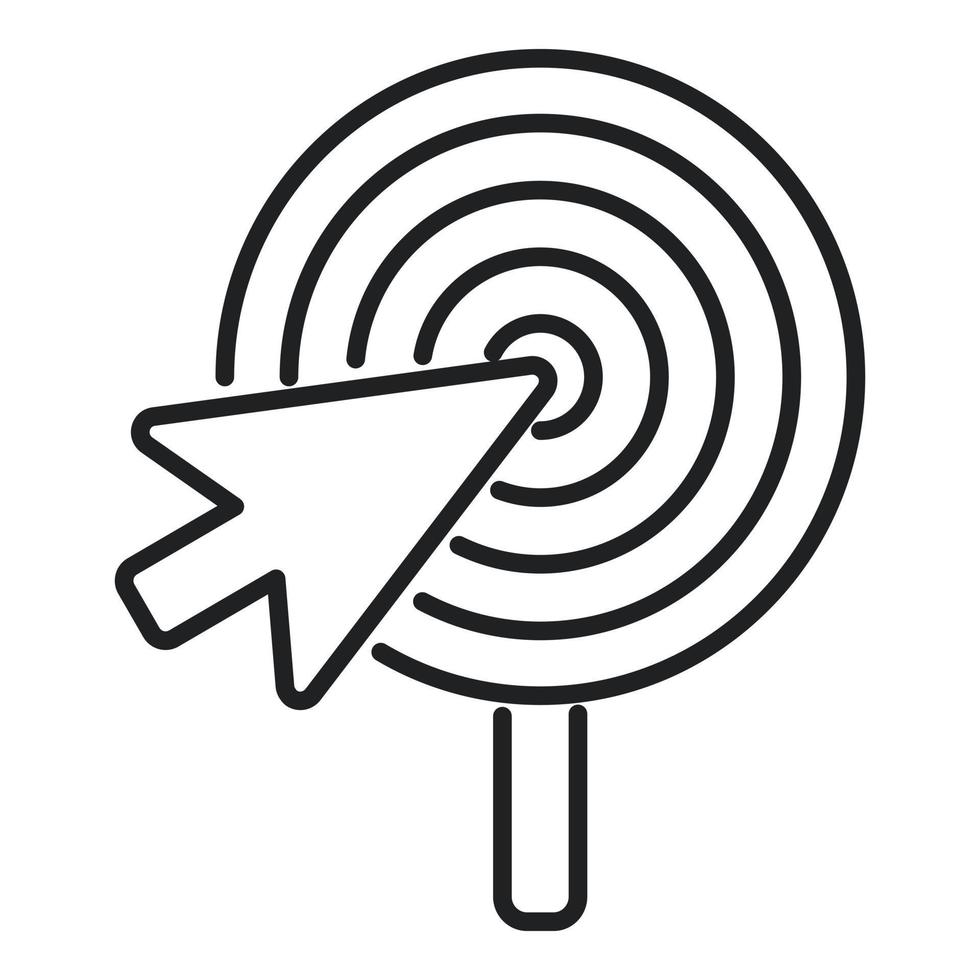 Click marketing target icon outline vector. Digital mix vector