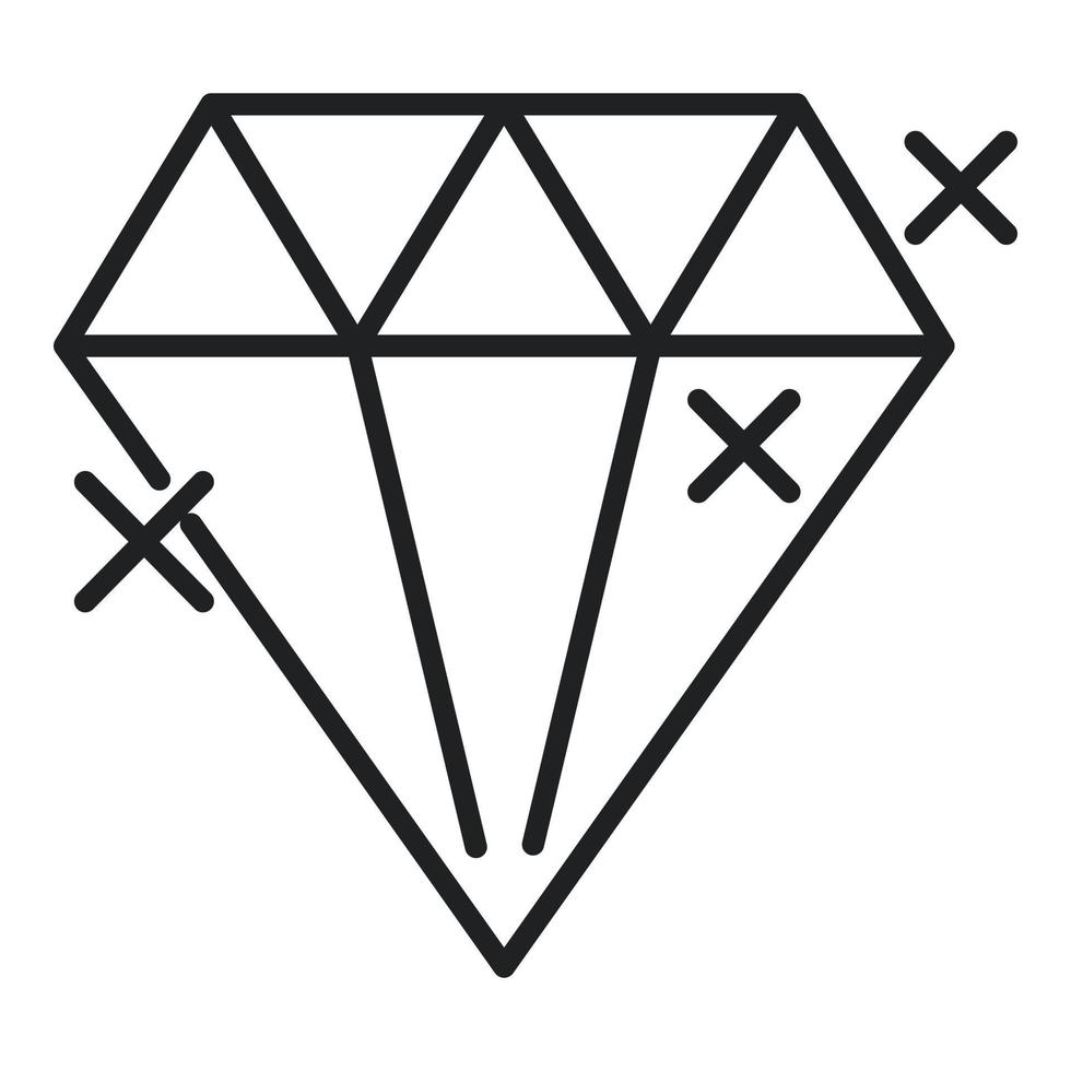 vector de contorno de icono de nivel de marketing de diamantes. objetivo digital