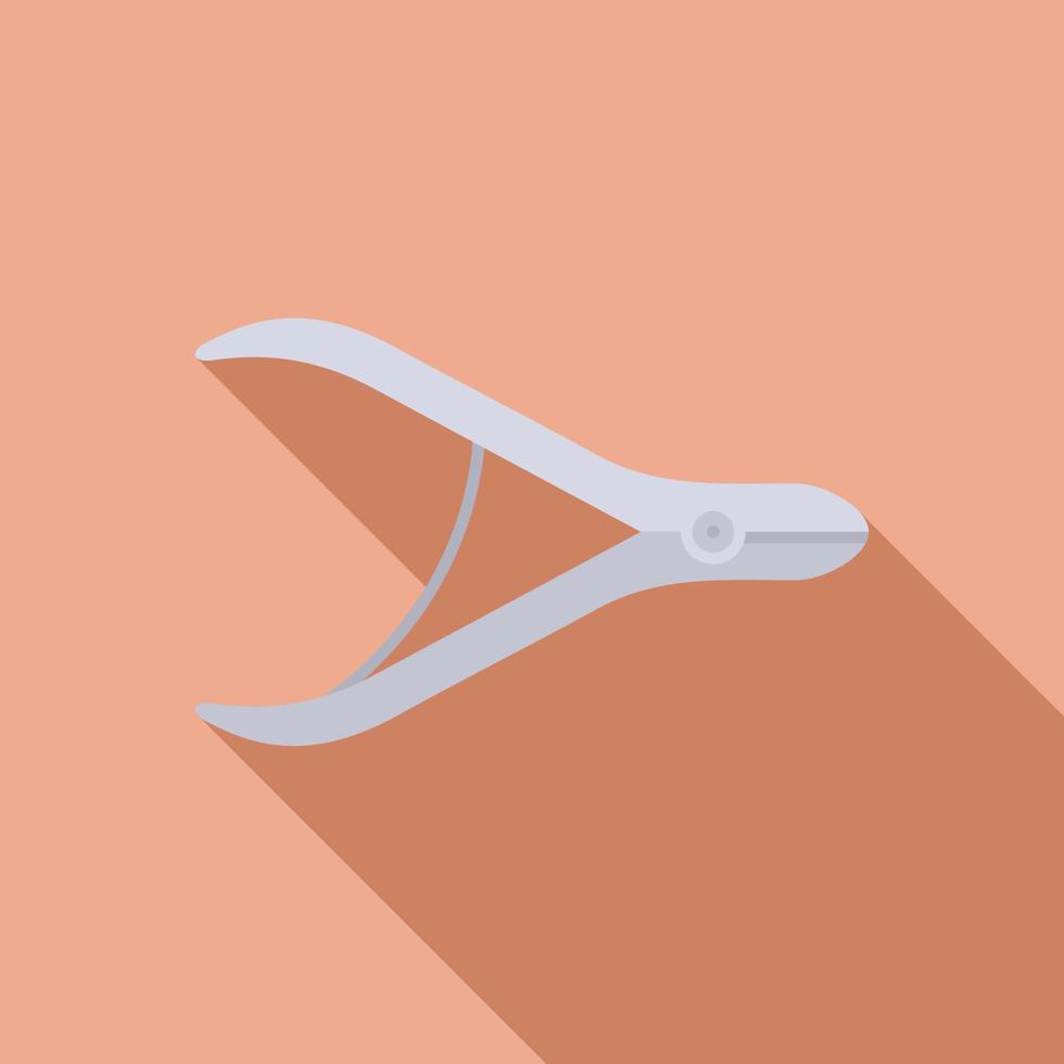 Nail pliers cutter icon flat vector. Polish pedicure vector
