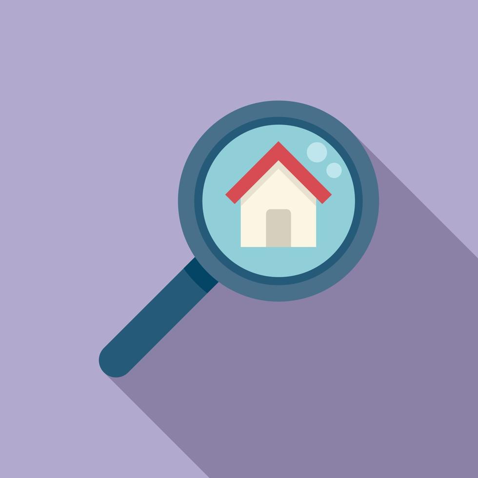 Search house icon flat vector. Real home vector