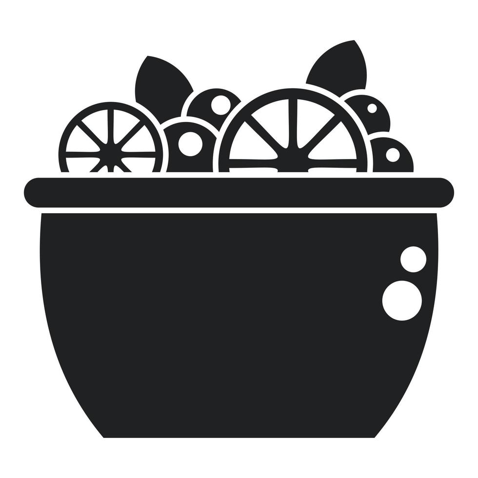 Mix fruit salad icon simple vector. Fresh food vector