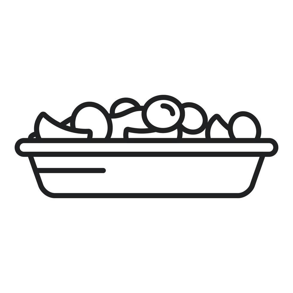 Mix fruit salad icon outline vector. Fresh food vector