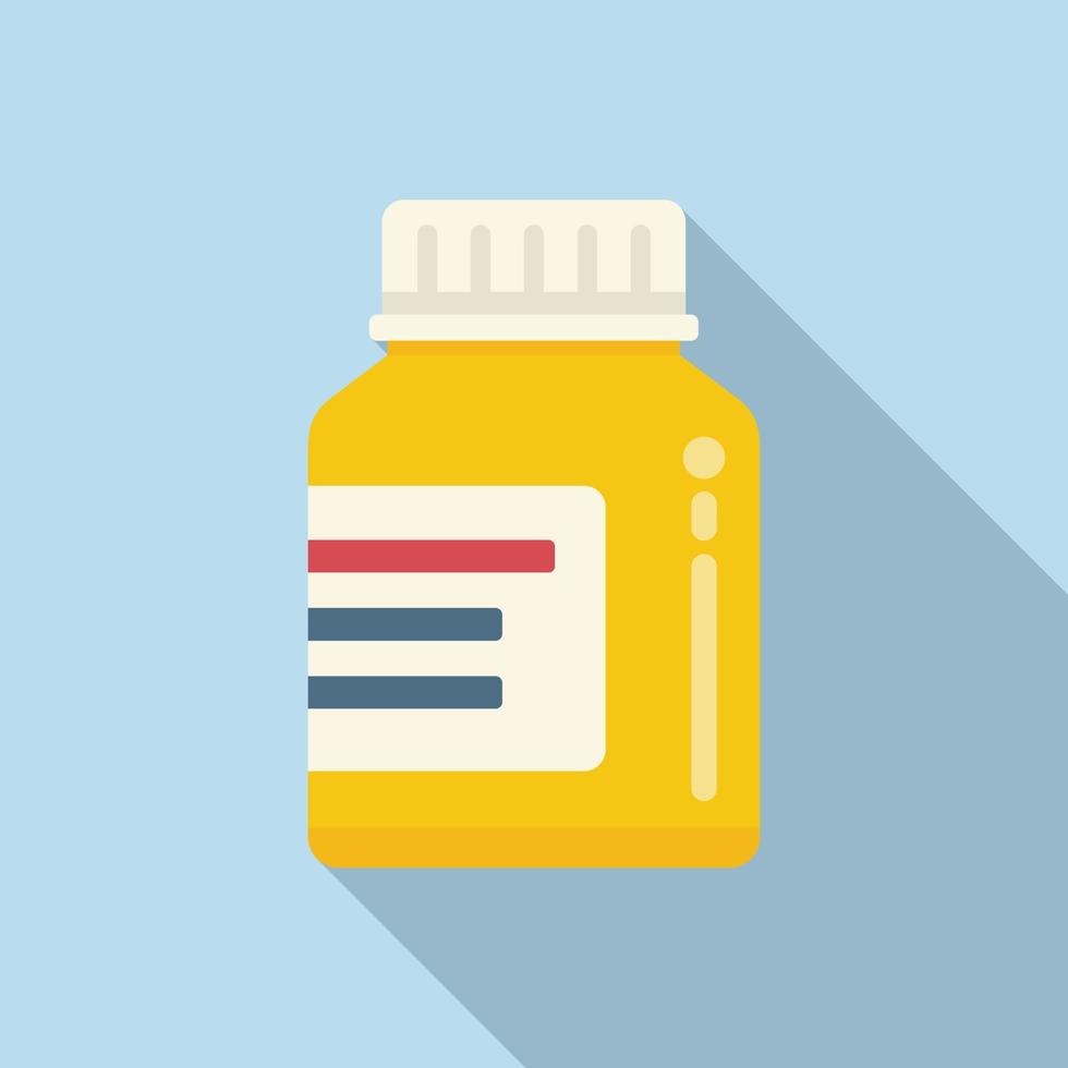 Allergy jar capsule icon flat vector. Season pollen vector