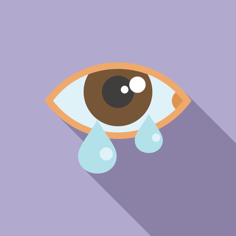 Sick drop eye icon flat vector. Pollen allergy vector