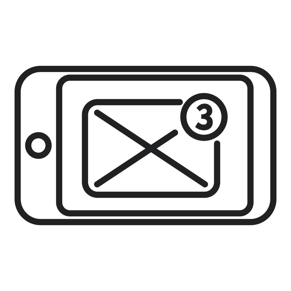 vector de contorno de icono de correo de teléfono. en línea inteligente