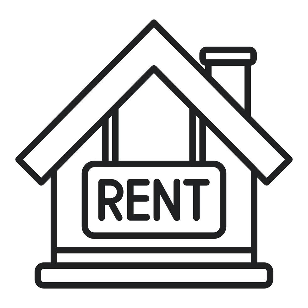 Rent house icon outline vector. Real home vector