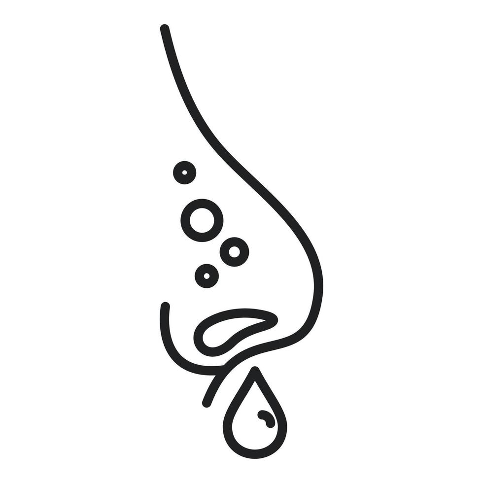 Nose allergy icon outline vector. Season spring vector