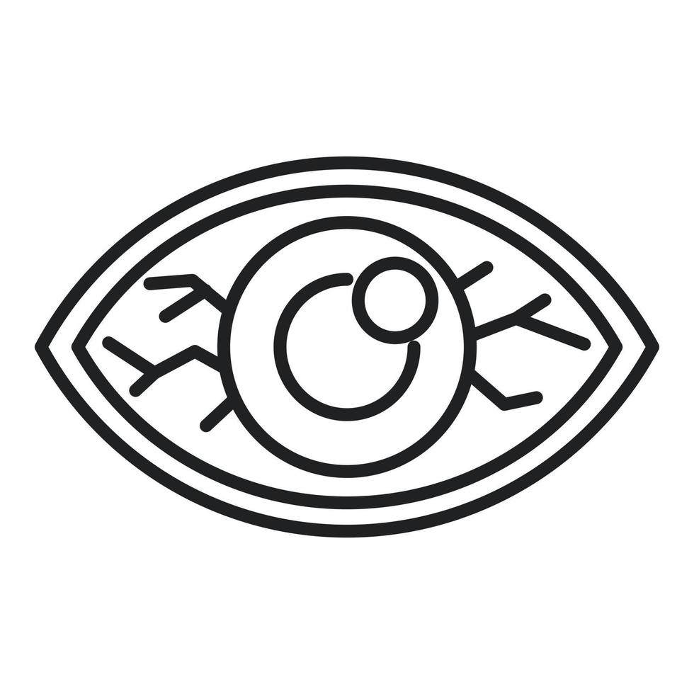 Sick tired eye icon outline vector. Season flu vector