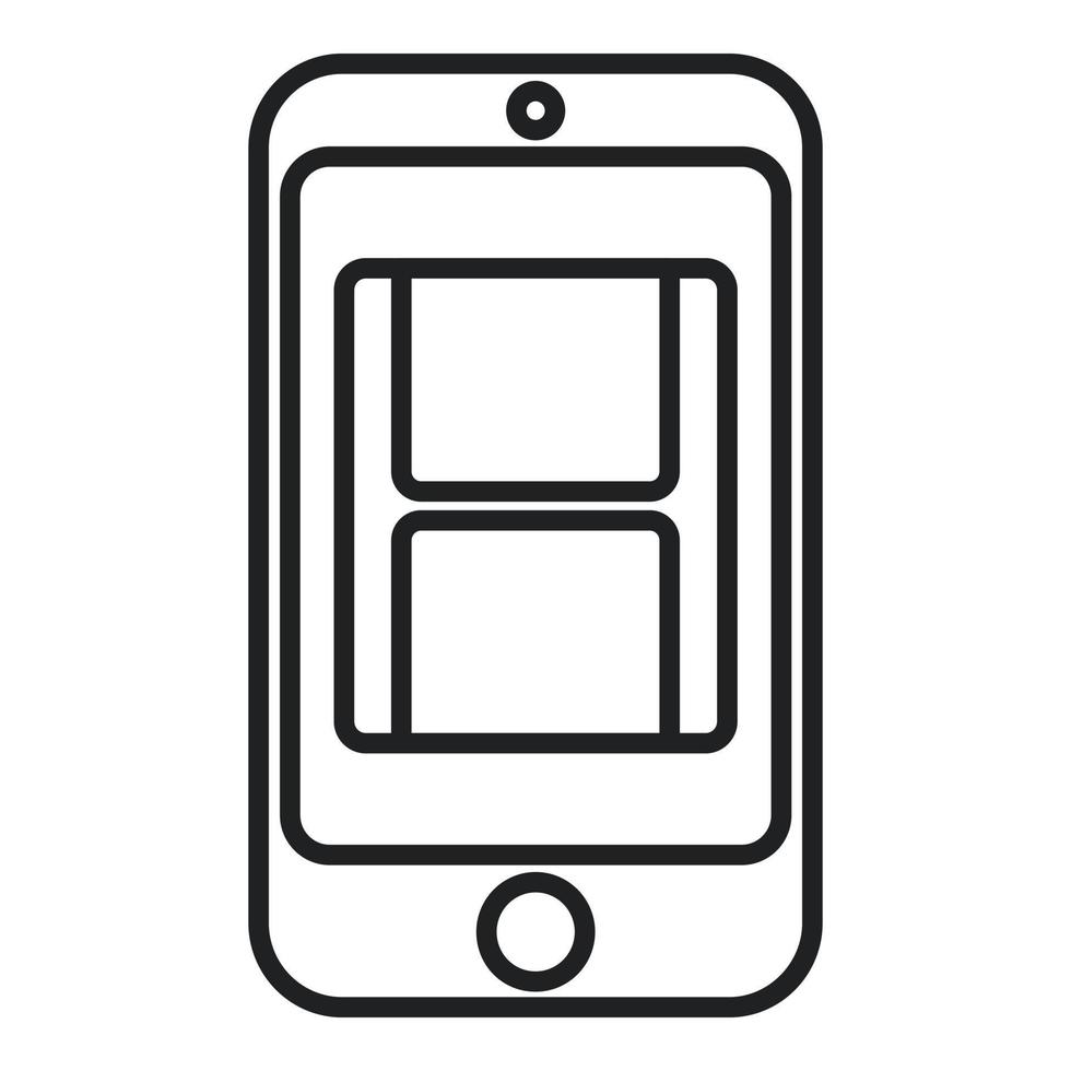 Smartphone video edit icon outline vector. Smart screen vector