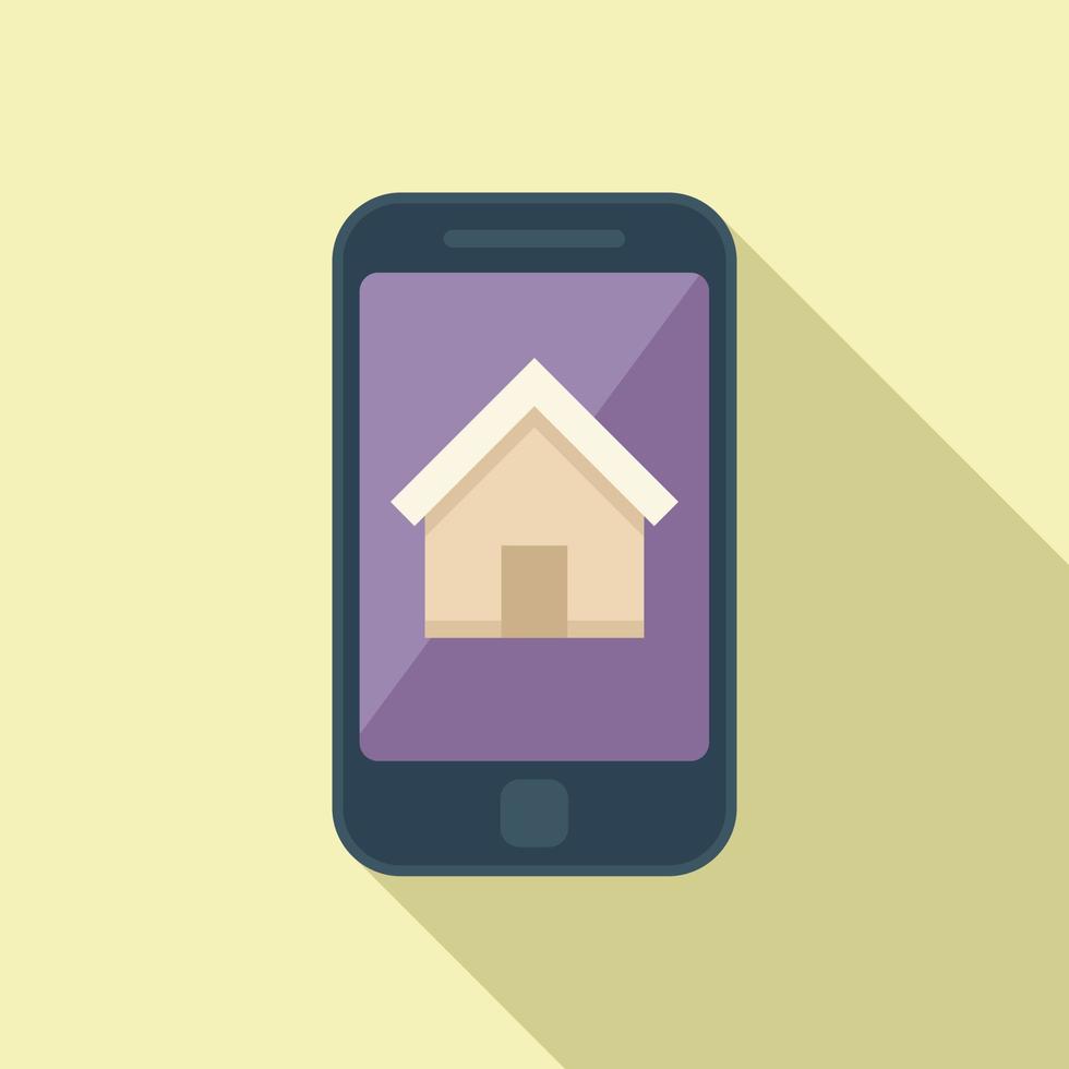 Phone house rent icon flat vector. Real home vector