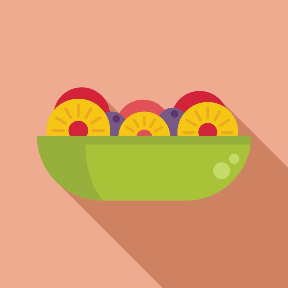 vector plano de icono de ensalada de frutas exóticas. comida fresca