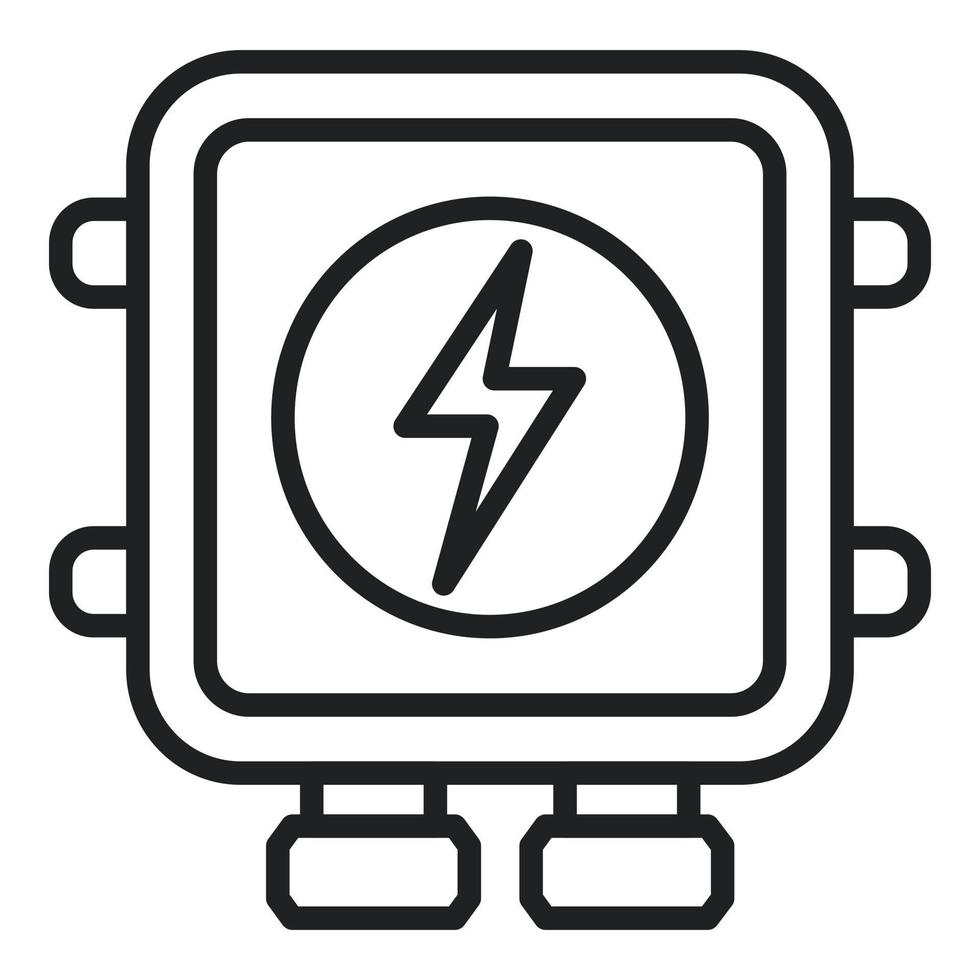 Switch junction box icon outline vector. Electric power vector