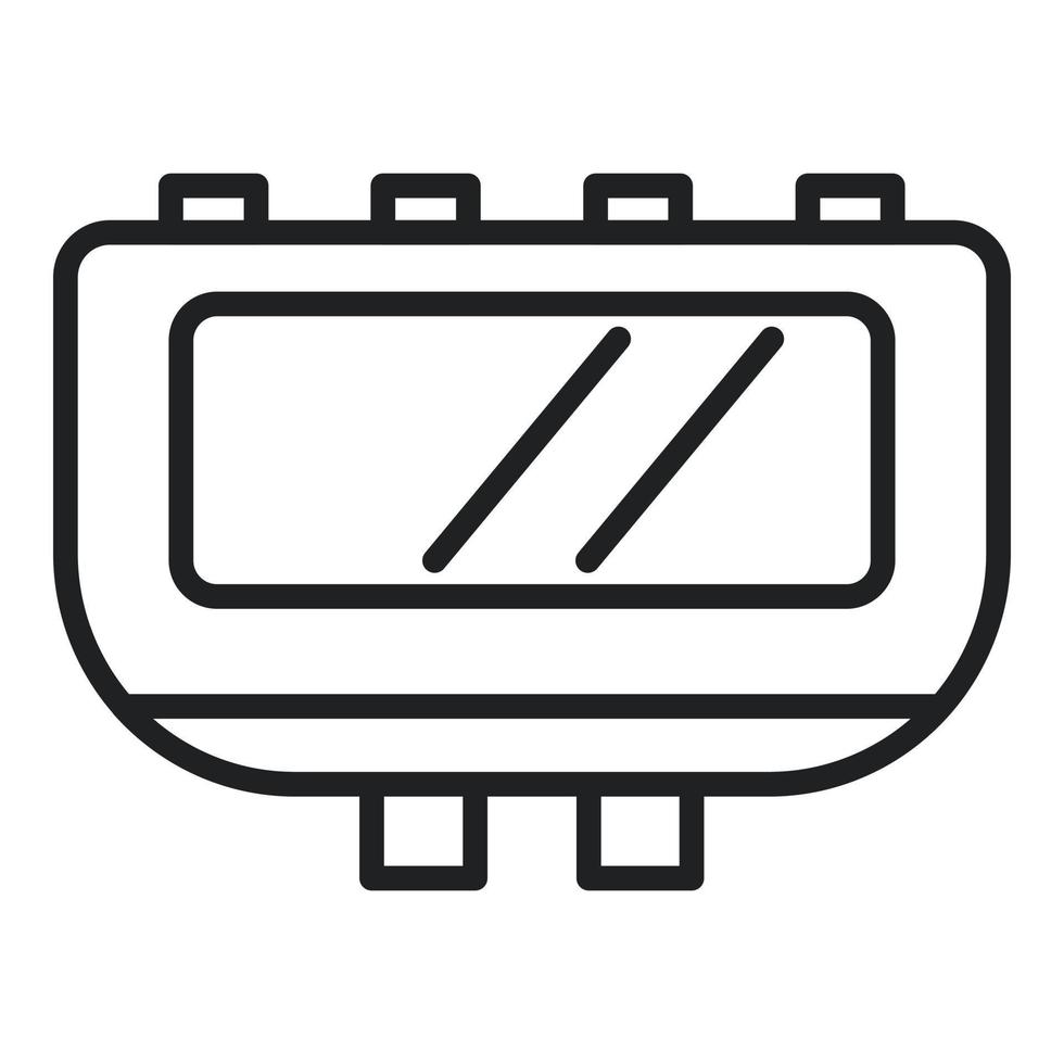 vector de contorno de icono de caja de conexiones de alimentación. interruptor eléctrico