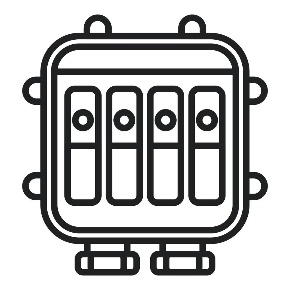 Use knife on junction box icon outline vector. Electric power vector