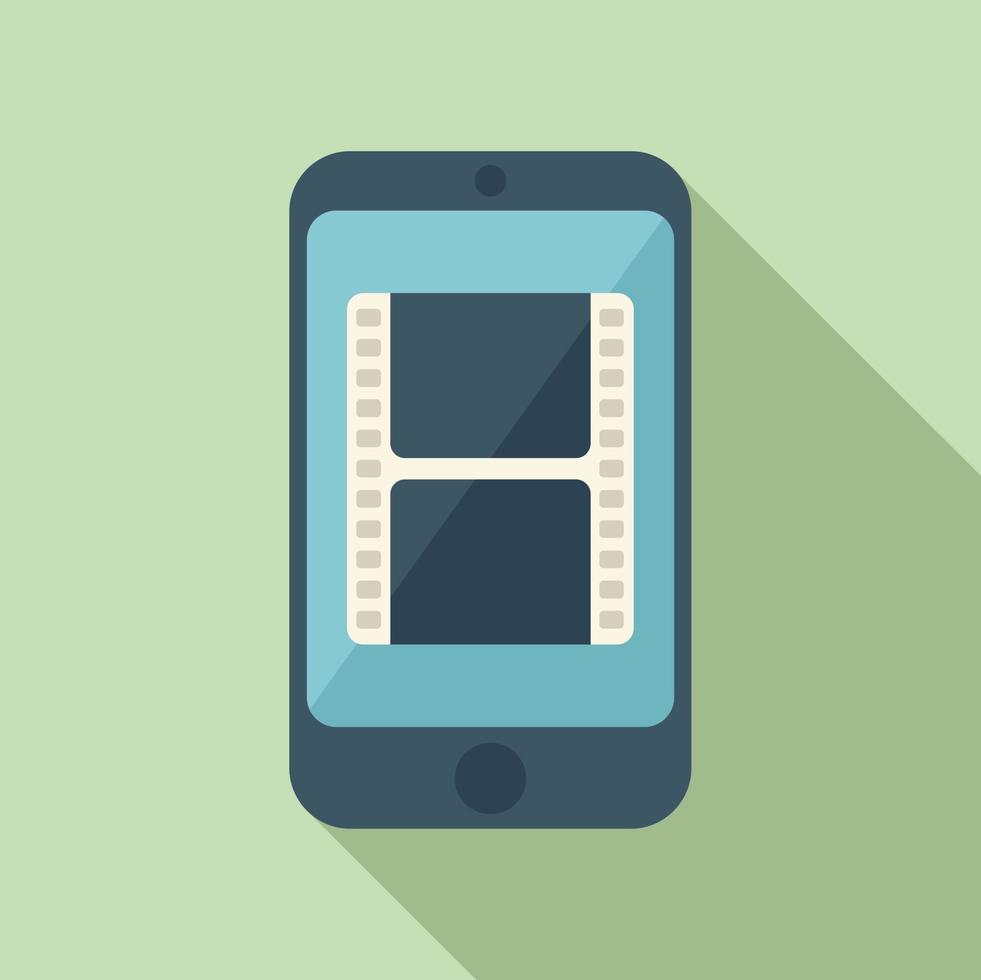 Smartphone video edit icon flat vector. Smart screen vector