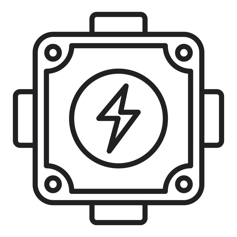 Electronic junction box icon outline vector. Safety wall vector