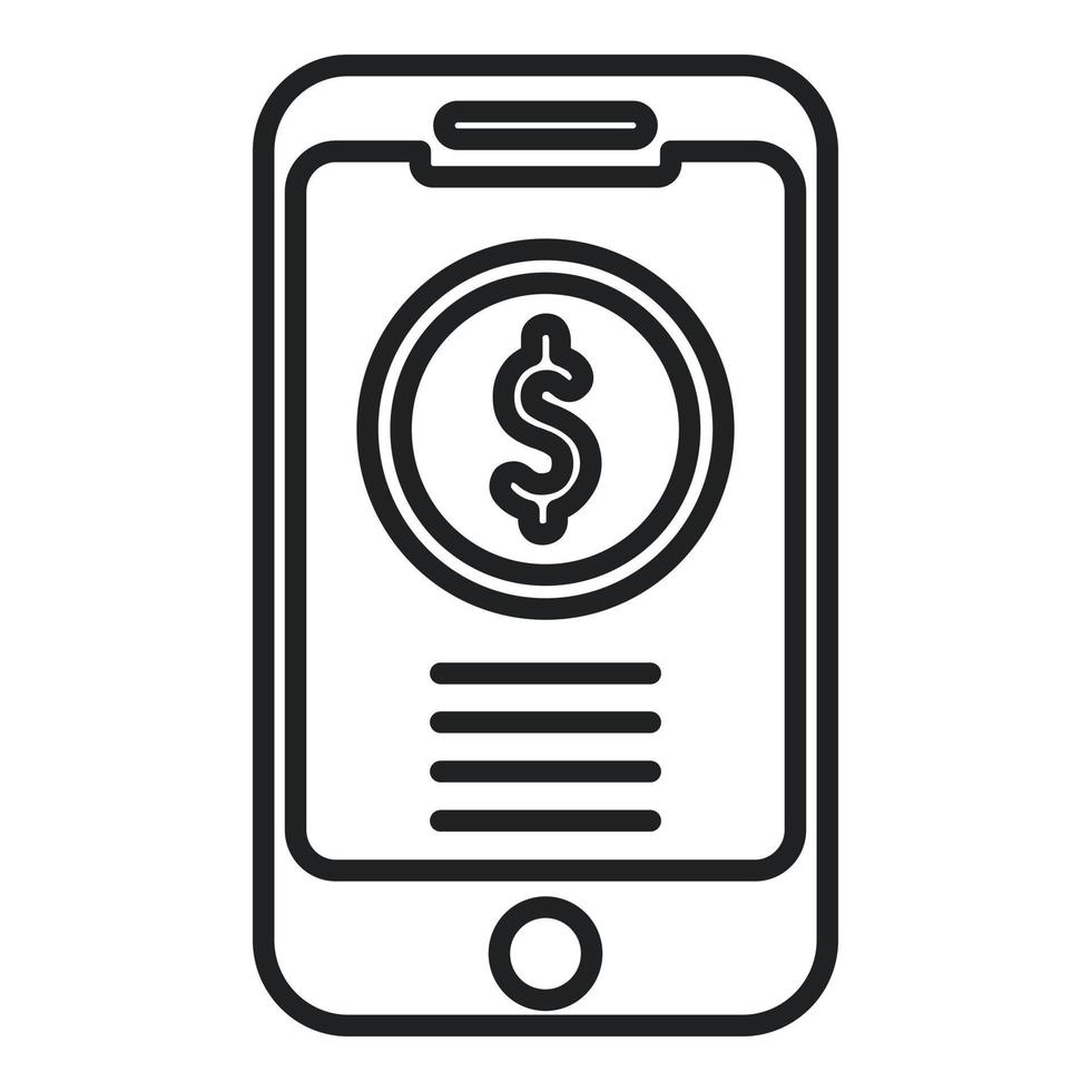 Online phone money icon flat vector. Smart app vector