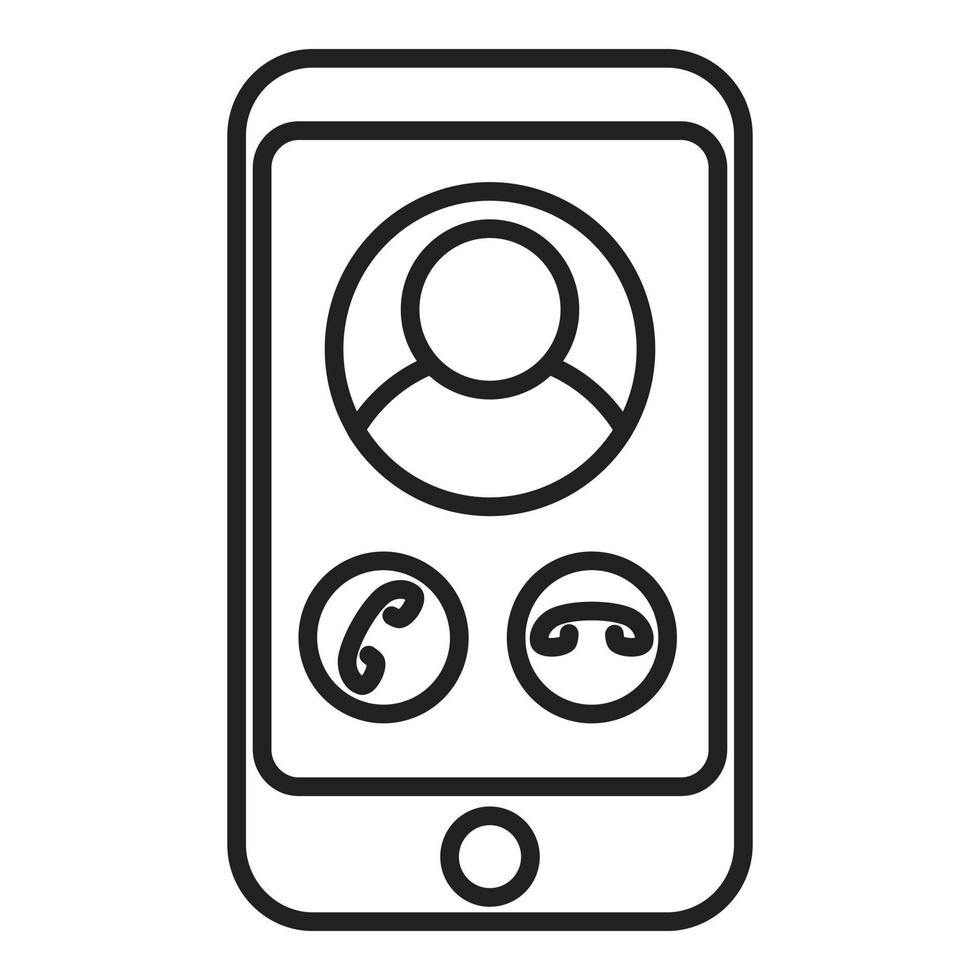 Phone call icon outline vector. Online smart vector
