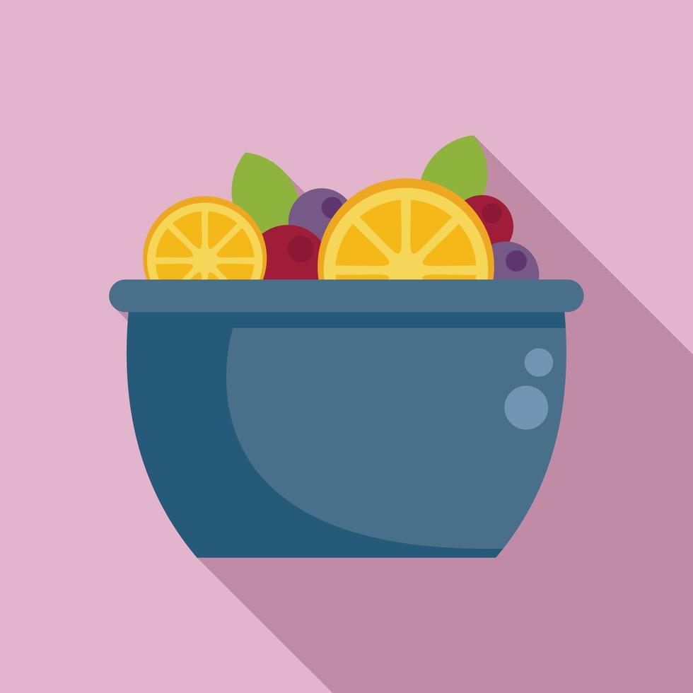 mezclar icono de ensalada de frutas vector plano. comida fresca