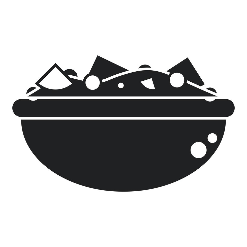 Fruit salad bowl icon simple vector. Healthy food vector