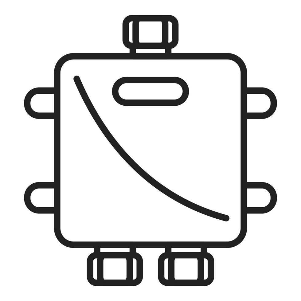 Metal junction box icon outline vector. Electric switch vector