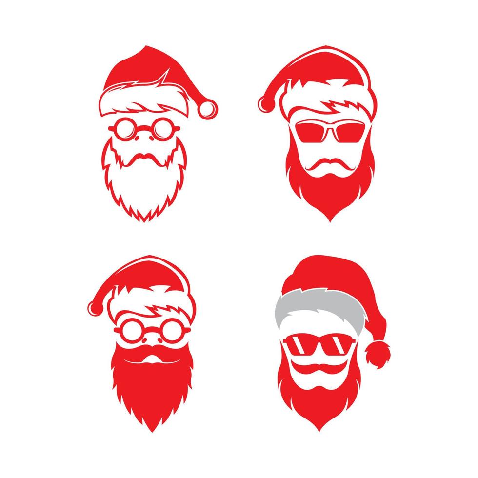 diseño de plantilla de ilustración de vector de logotipo de santa claus