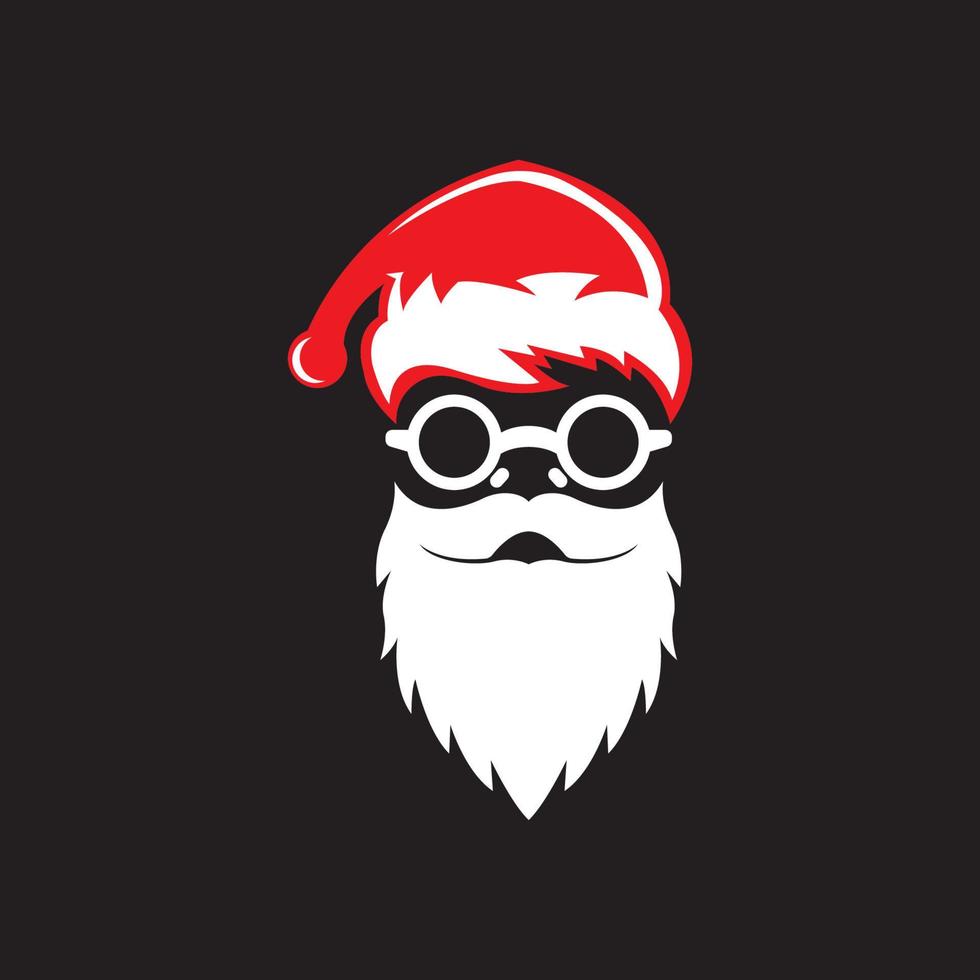 diseño de plantilla de ilustración de vector de logotipo de santa claus