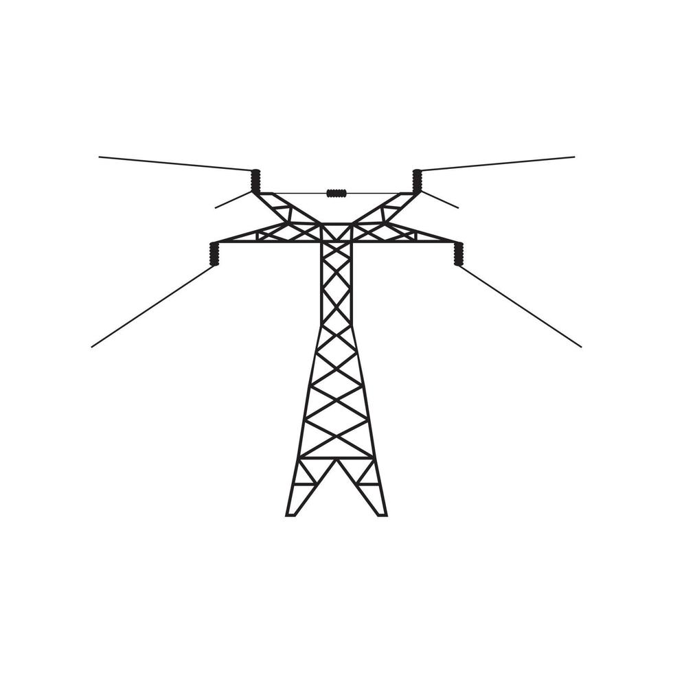 Diseño de símbolo de ilustración de vector de icono de poste eléctrico