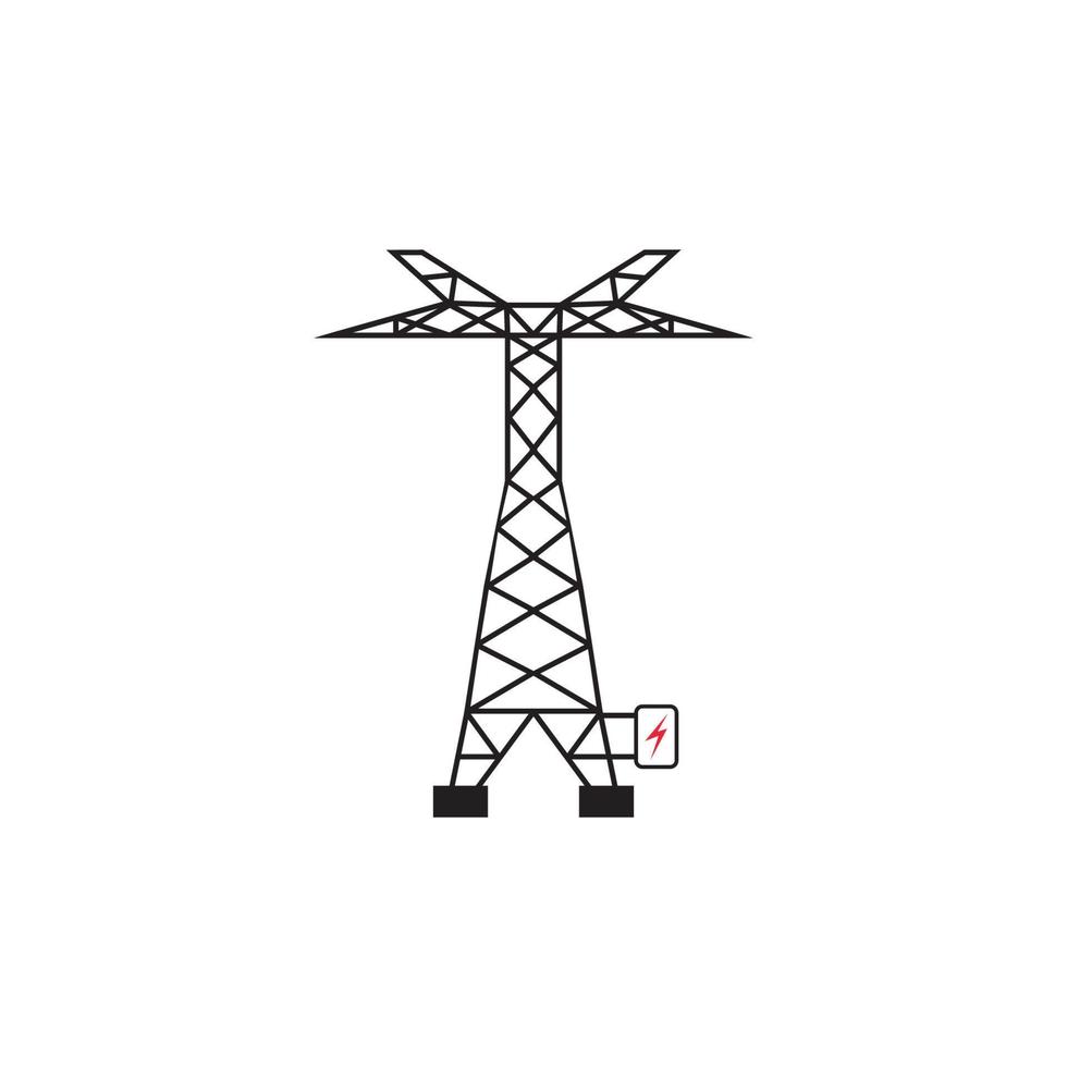 Diseño de símbolo de ilustración de vector de icono de poste eléctrico