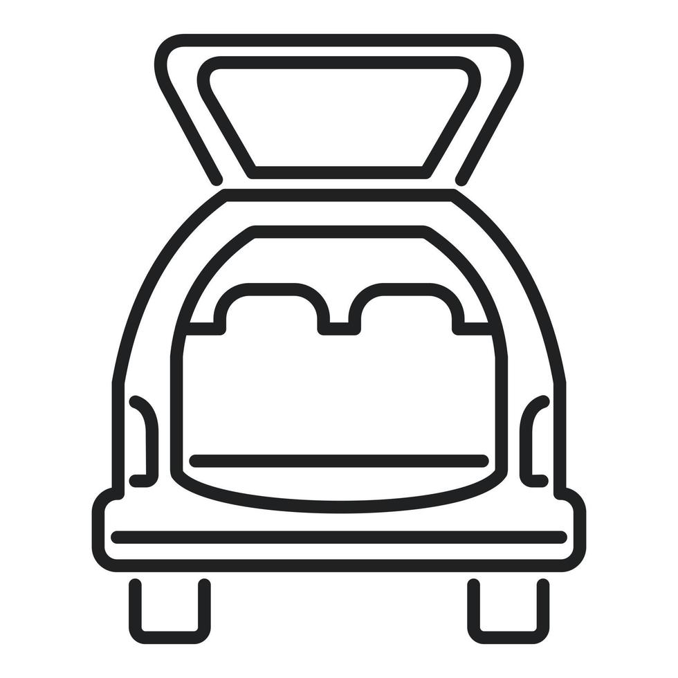 vector de contorno del icono del maletero lateral trasero. vehículo puerta