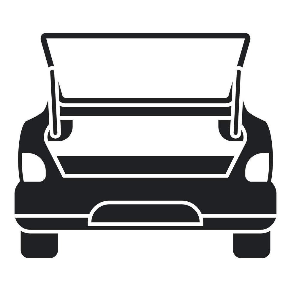 Wheel in car trunk icon simple vector. Open door vector