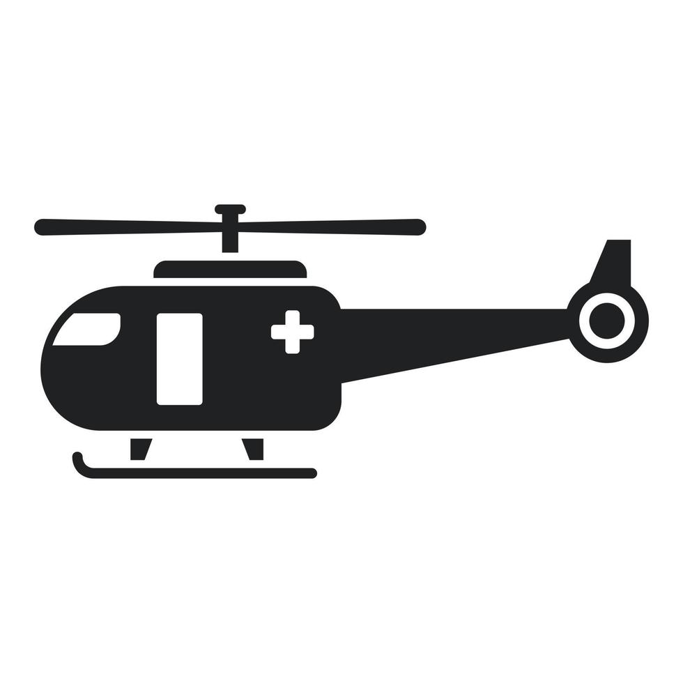 Medical rescue helicopter icon simple vector. Air transport vector