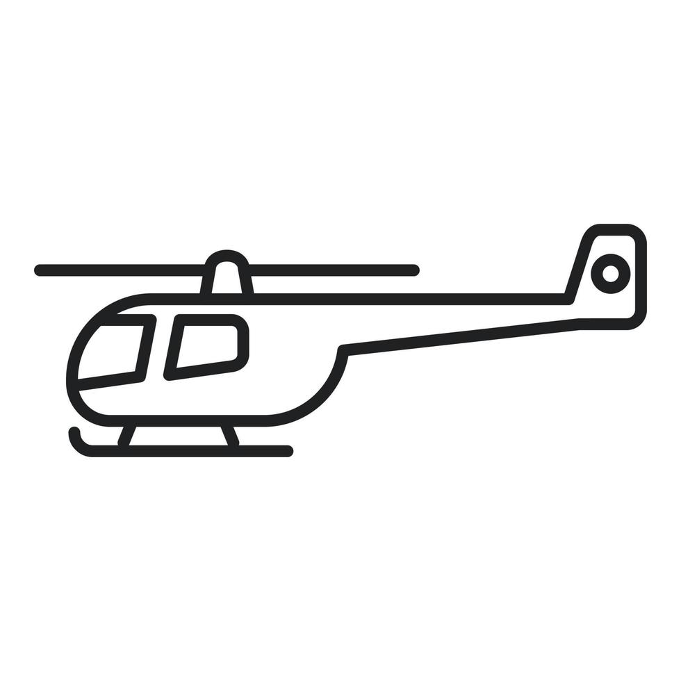 vector de esquema de icono de helicóptero de rescate de cielo. transporte marino