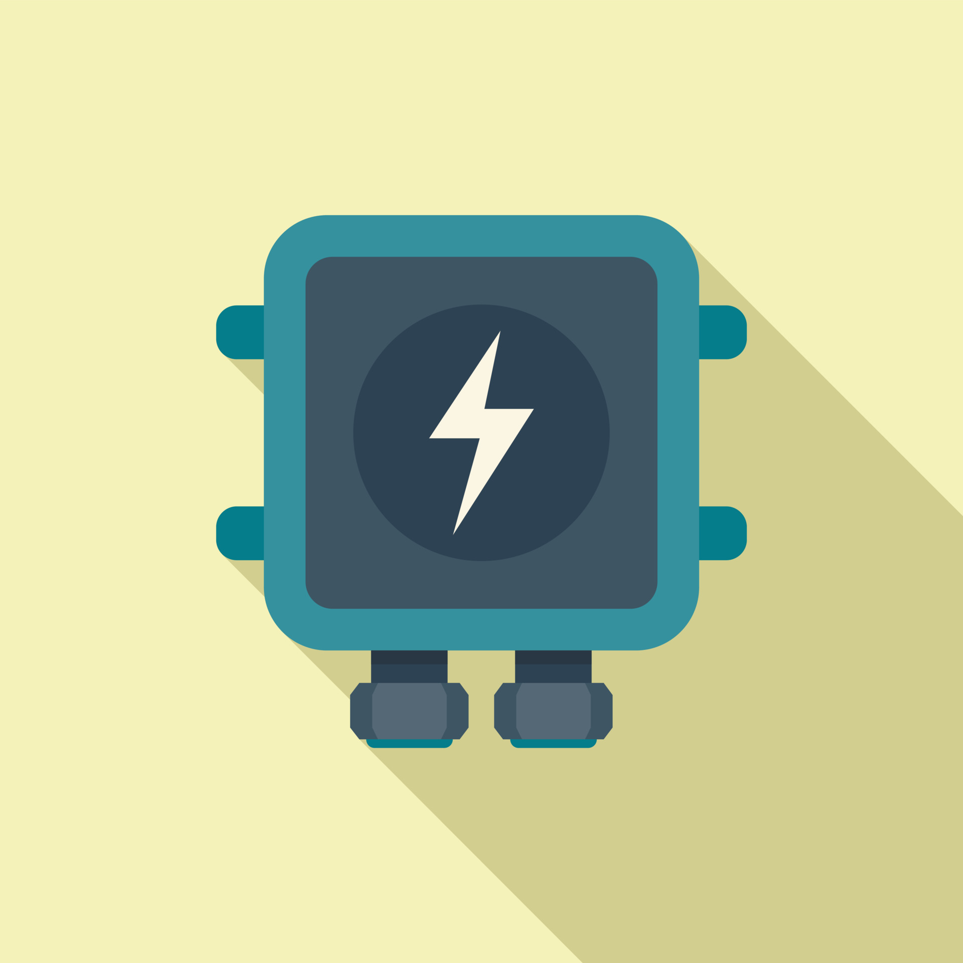 Junction box icon flat vector. Electric power 16817773 Vector Art at
