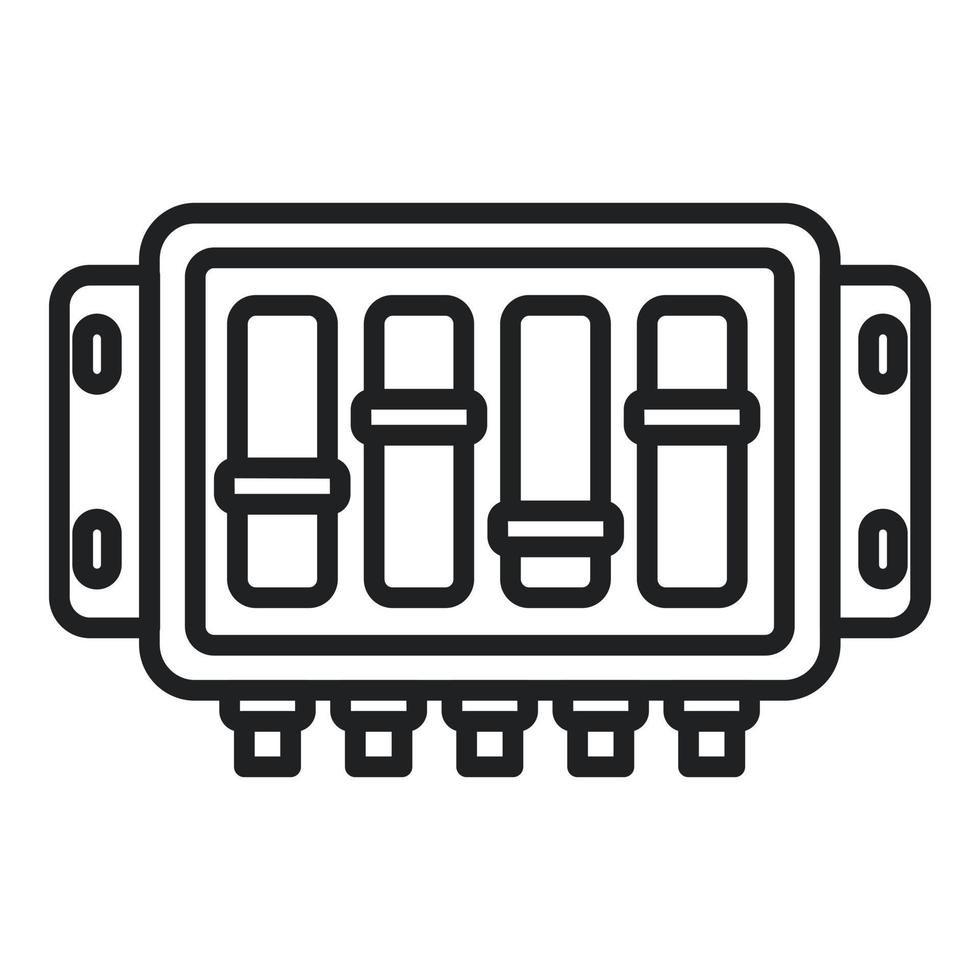 Mount junction box icon outline vector. Safety wall vector