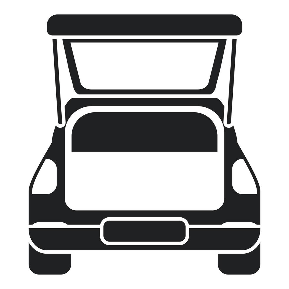 vector simple de icono de maletero de coche vacío. puerta del vehículo