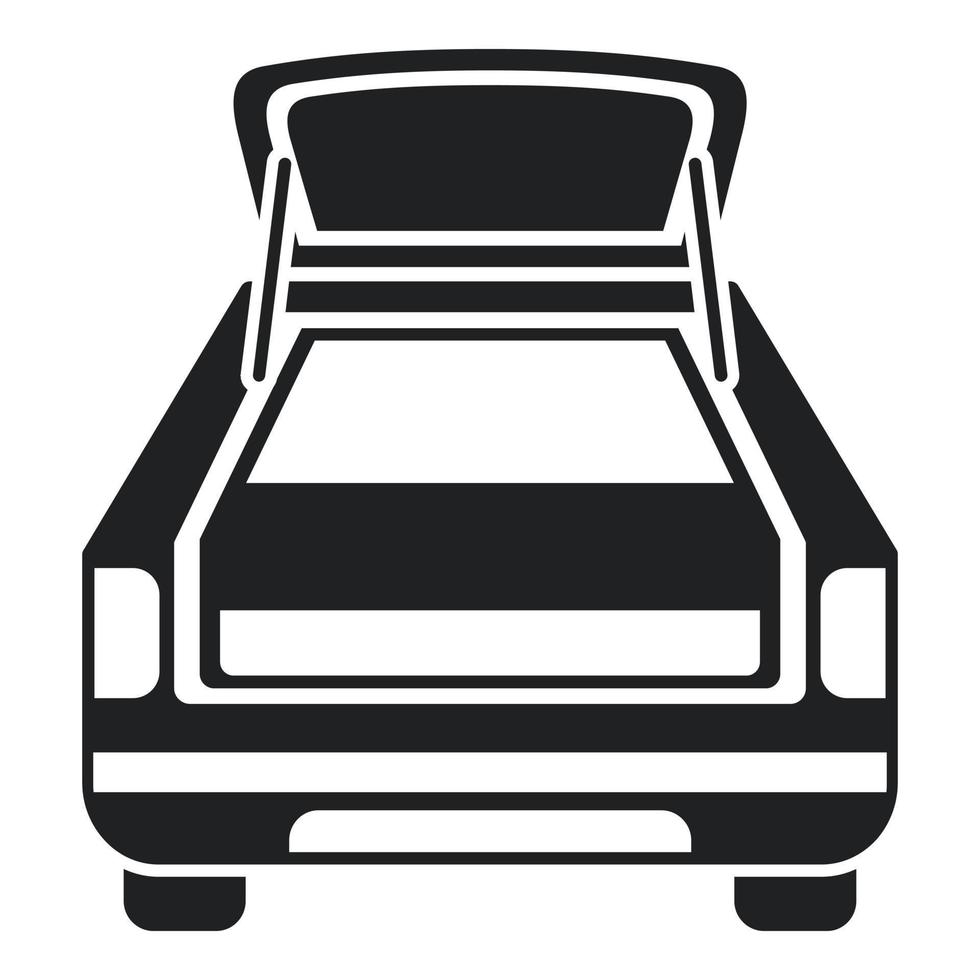 vector simple del icono del maletero del coche. vehículo abierto