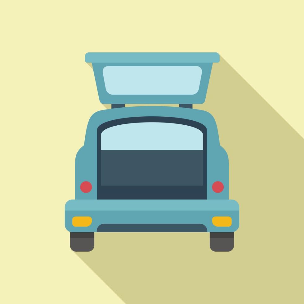 Delivery car trunk icon flat vector. Vehicle door vector