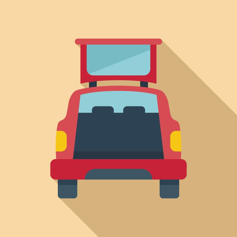 Travel car trunk icon flat vector. Open door vector