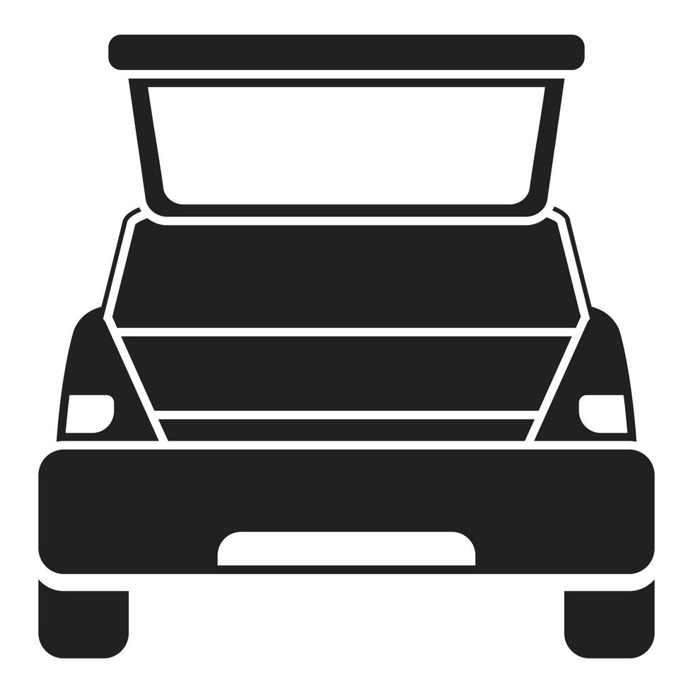 vector simple de icono de maletero de coche de viaje de verano. vehículo abierto