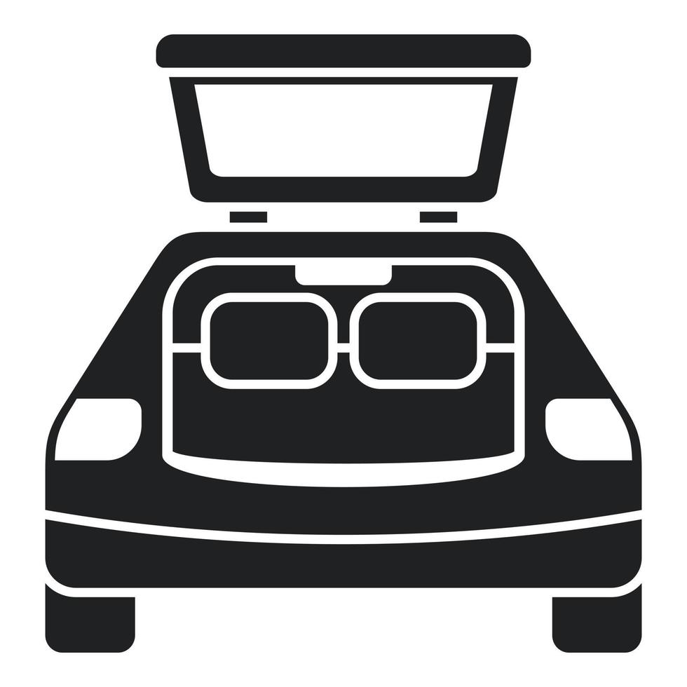 vector simple del icono del maletero del coche de viaje. vehículo abierto